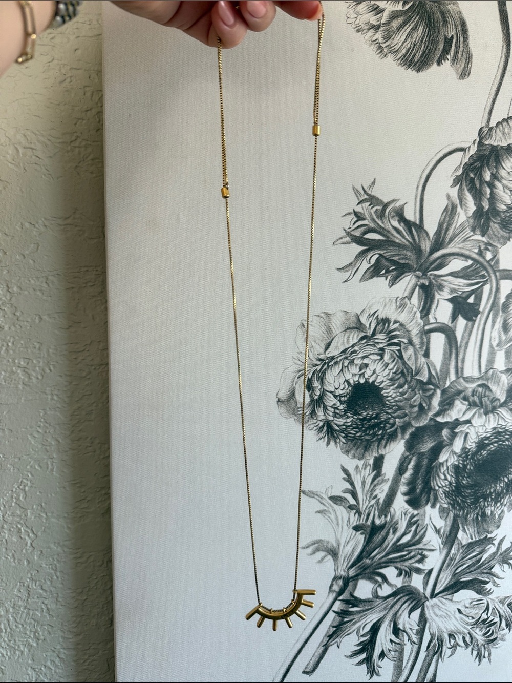 Madewell Adjustable Gold Sunburst Pendant Necklace